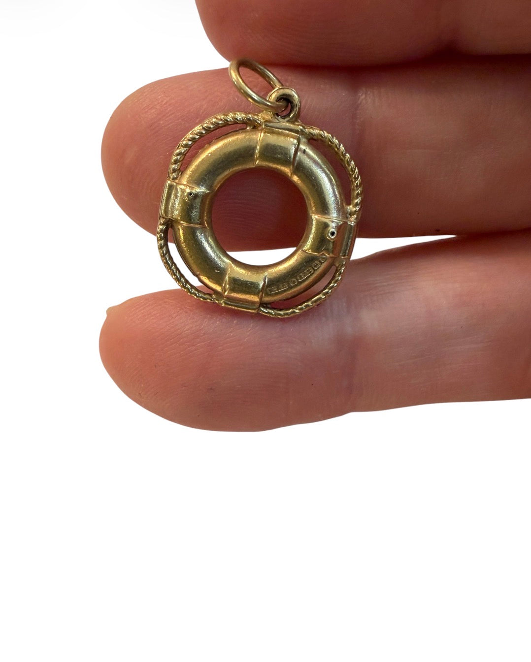 9ct vintage life saver charm by WHC 1.17g