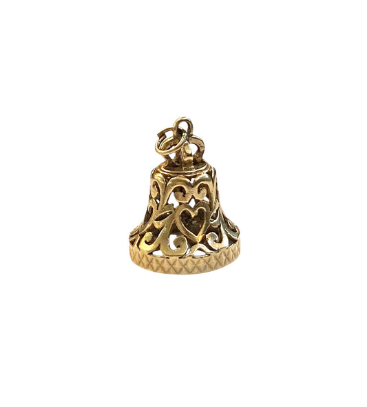 9ct vintage bell charm, wedding bell charm , 4.0g