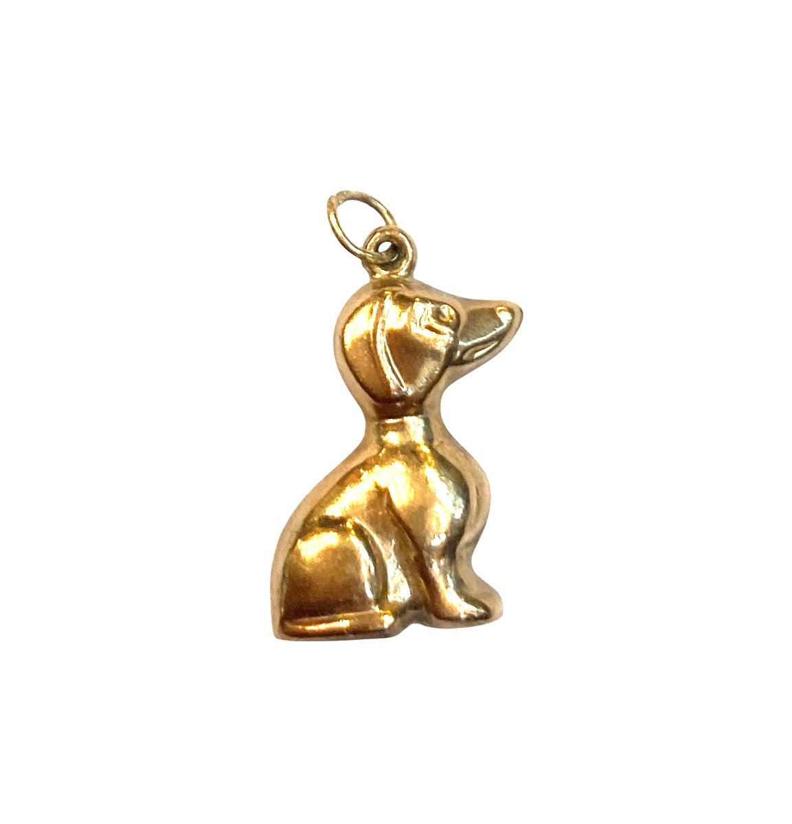 9ct vintage puppy dog charm circa 1966 London maker FM