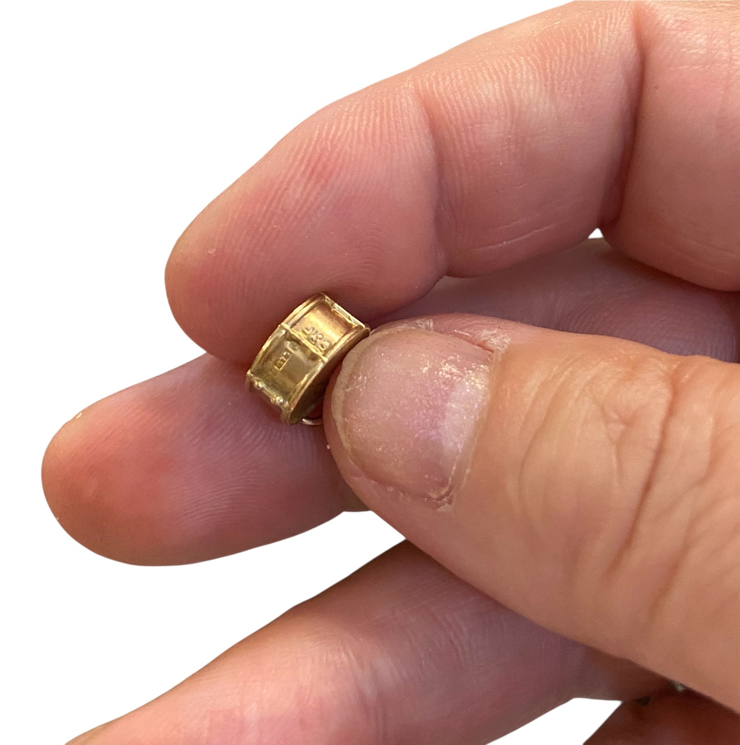 9ct vintage small drum charm circa 1959 by cropp and farr