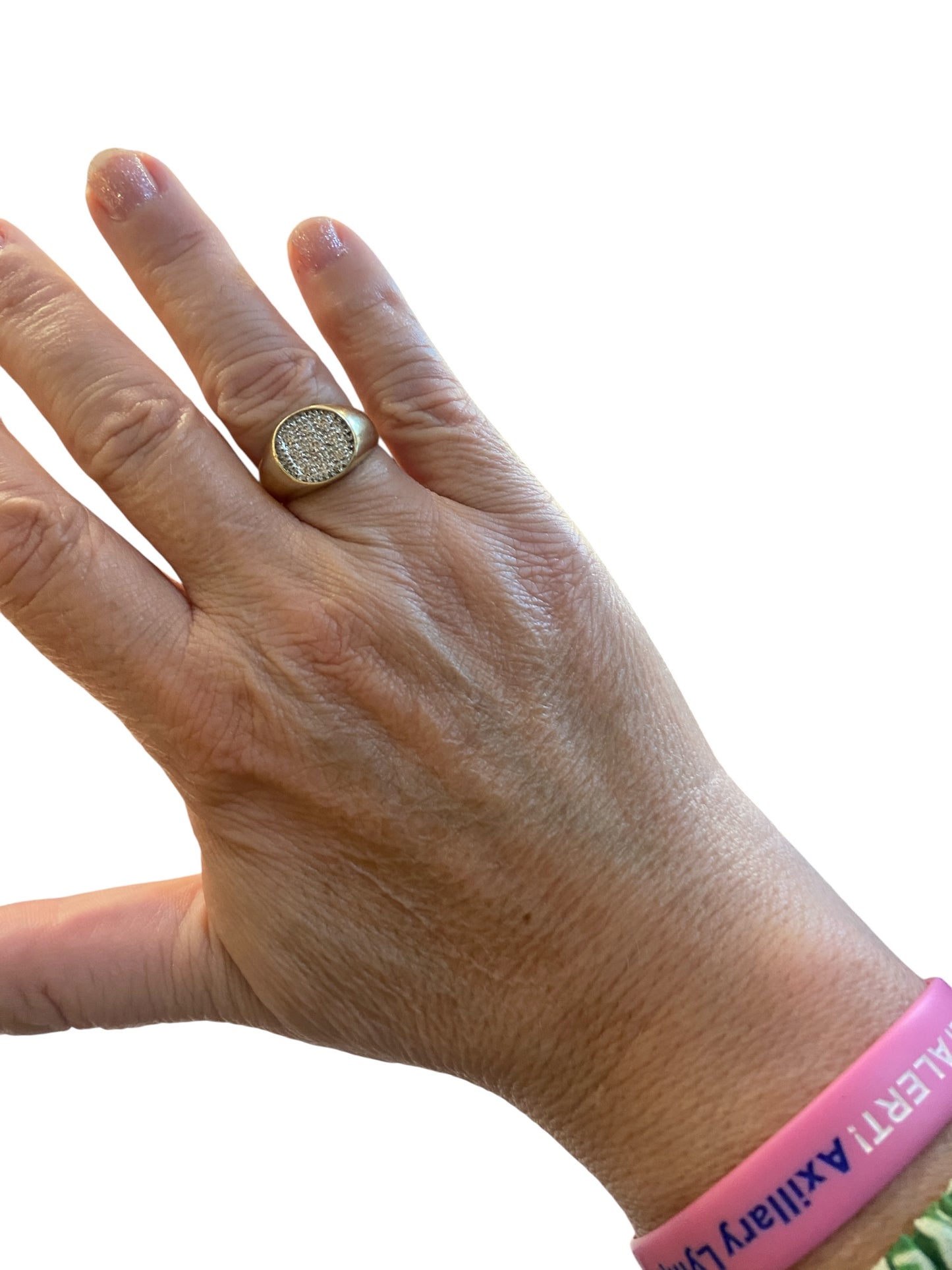 9ct vintage diamond signet ring ring size P. circa 1981
