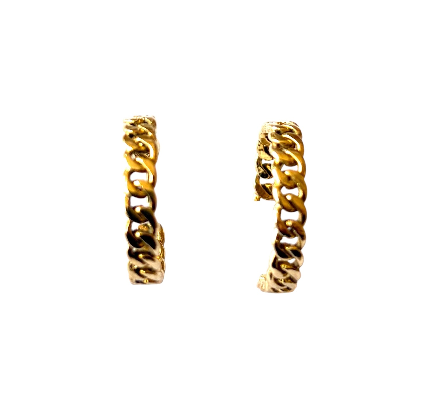 9ct vintage curb link hoop earrings 3.30g for pierced ears