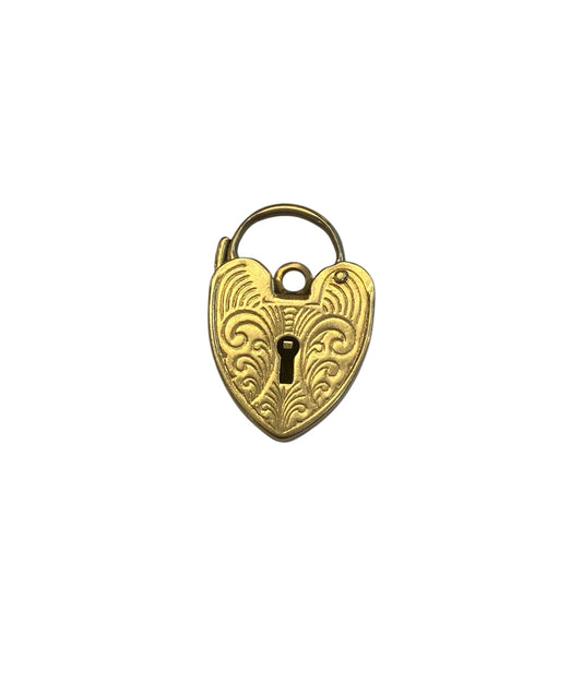 9ct vintage ornate padlock charm circa 1974