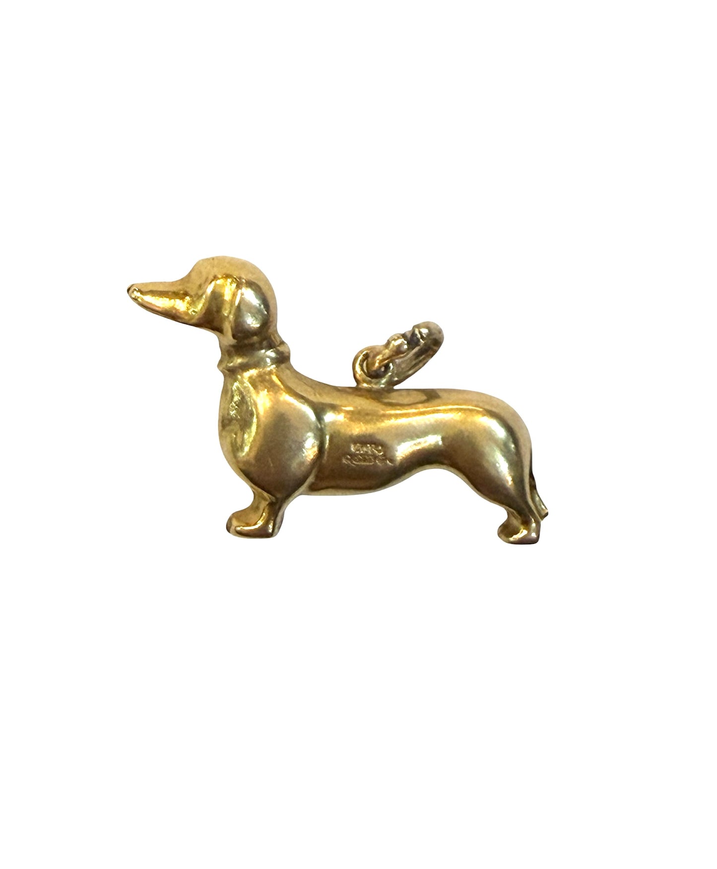 9ct vintage dachshund dog charm by AJld 1.98g circa 1967