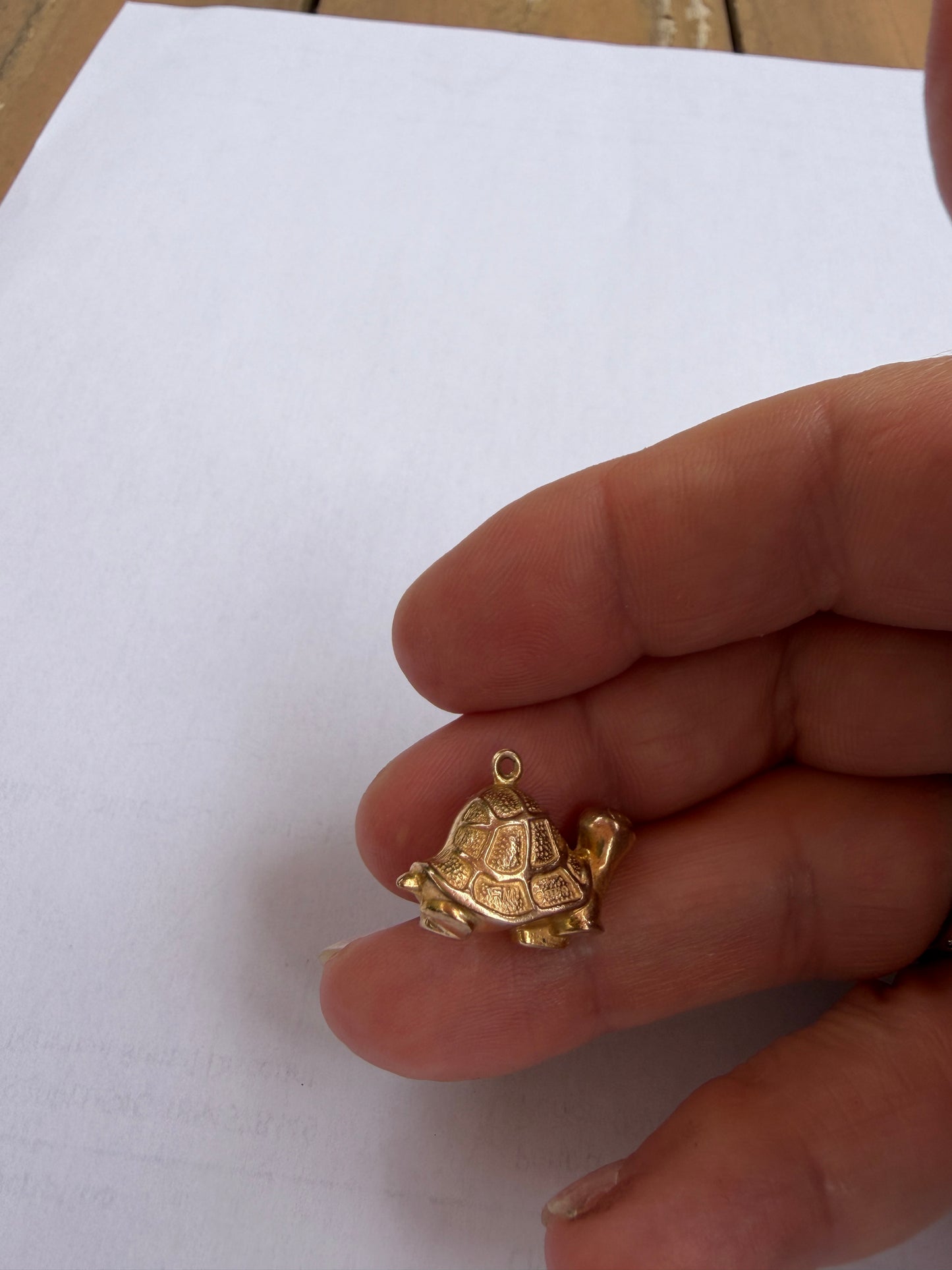 9ct vintage tortoise charm circa 1968 by FM 1.29g Hollow