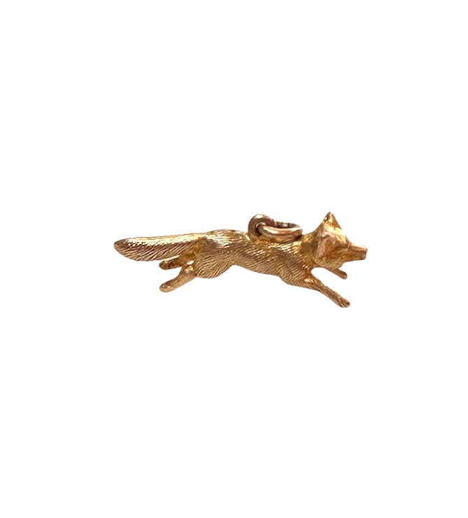 9ct vintage running fox charm / pendant 2.0g