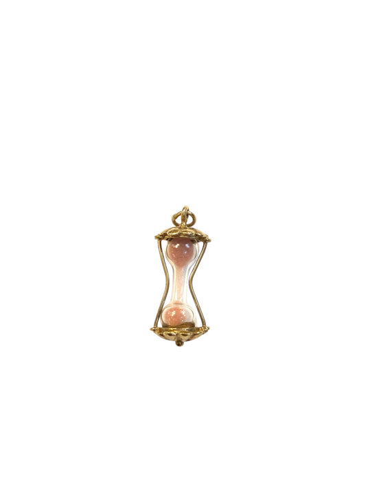 9ct vintage hour glass charm. egg timer charm