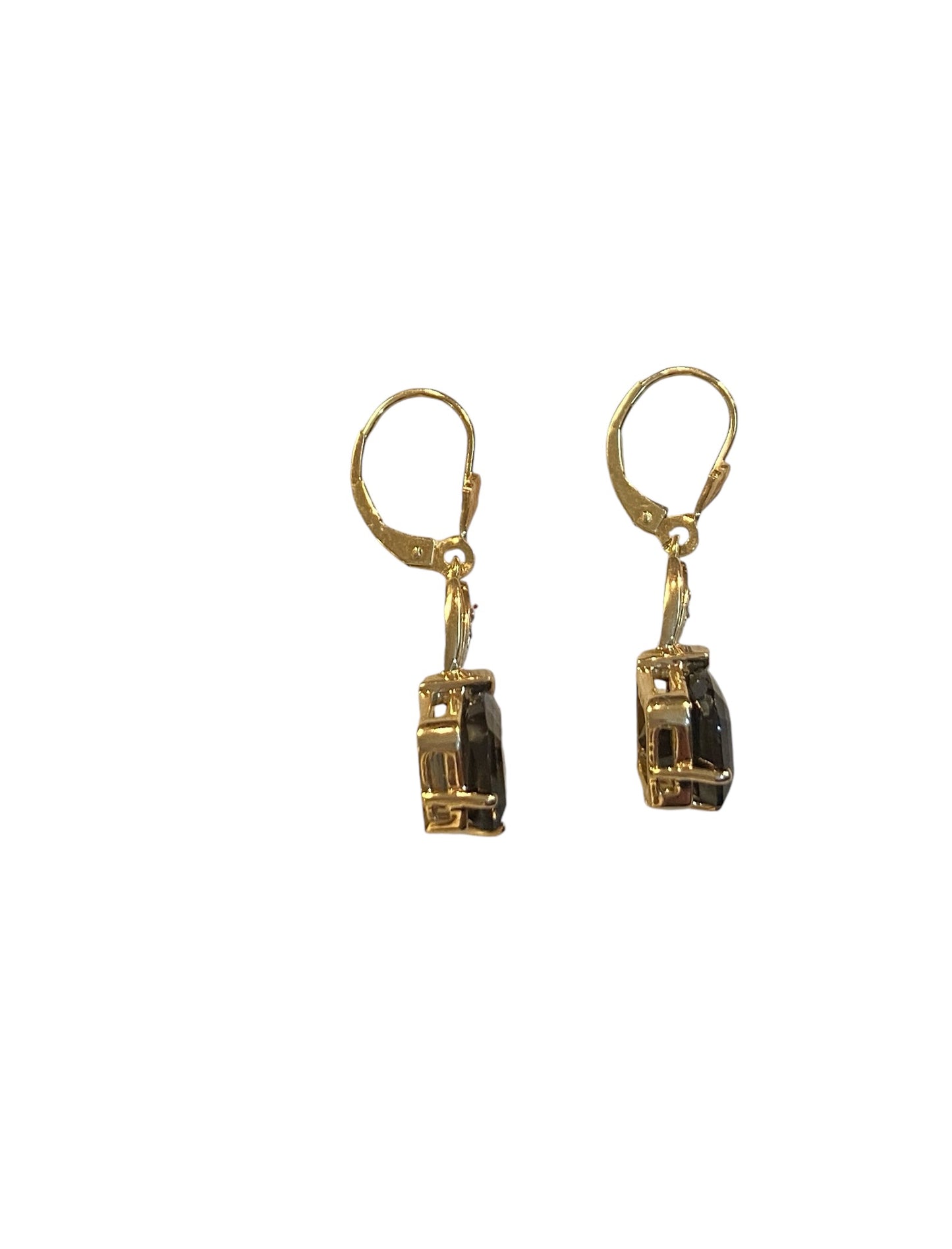 15 ct 585 smokey quartz drop earrings