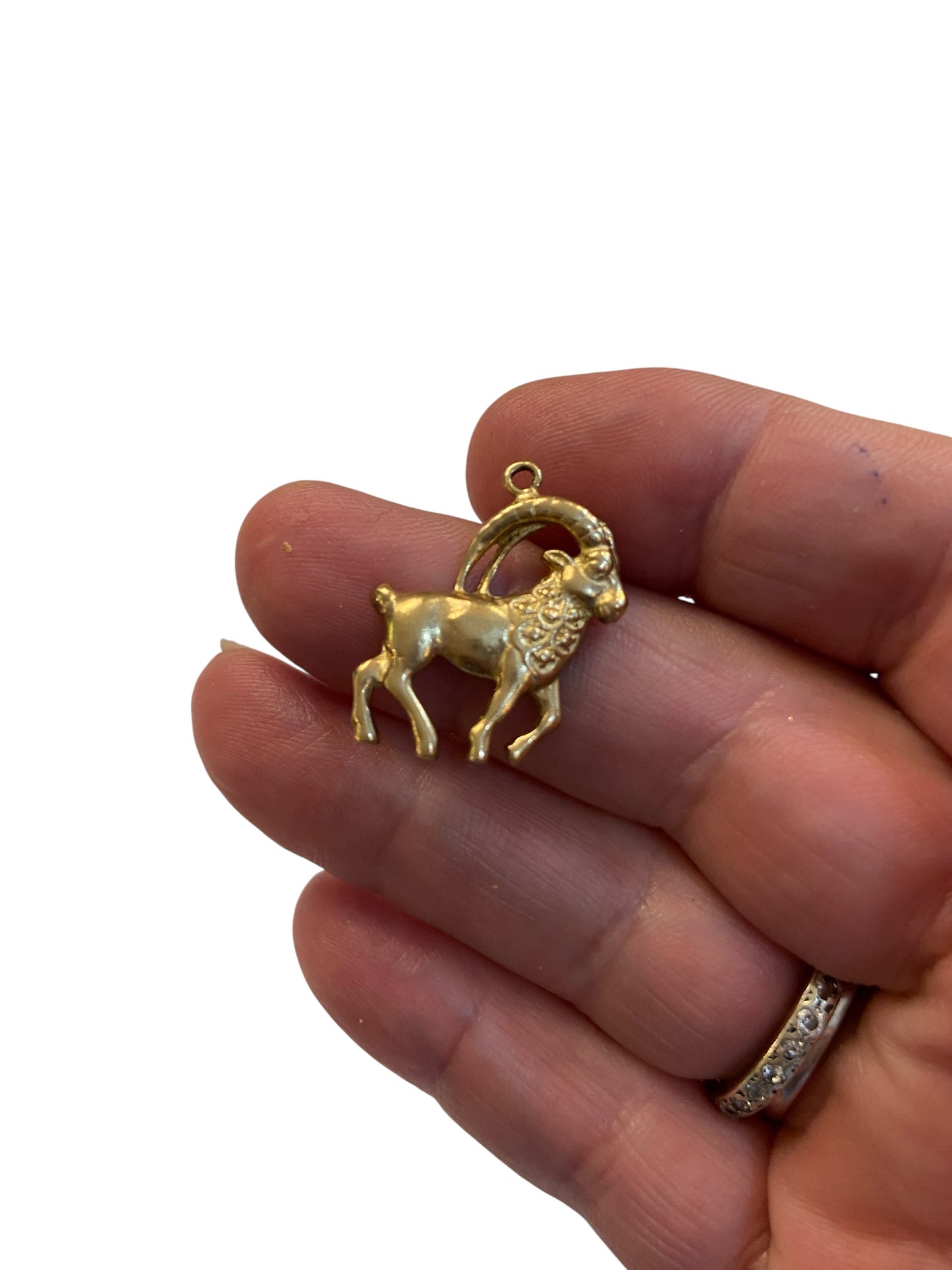 9ct vintage charm, Goat charm, mountain goat charm, CAPRICORN.