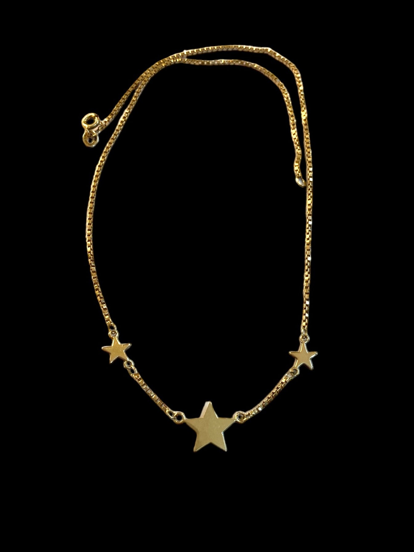 9ct vintage star necklace circa 1978 40cm long