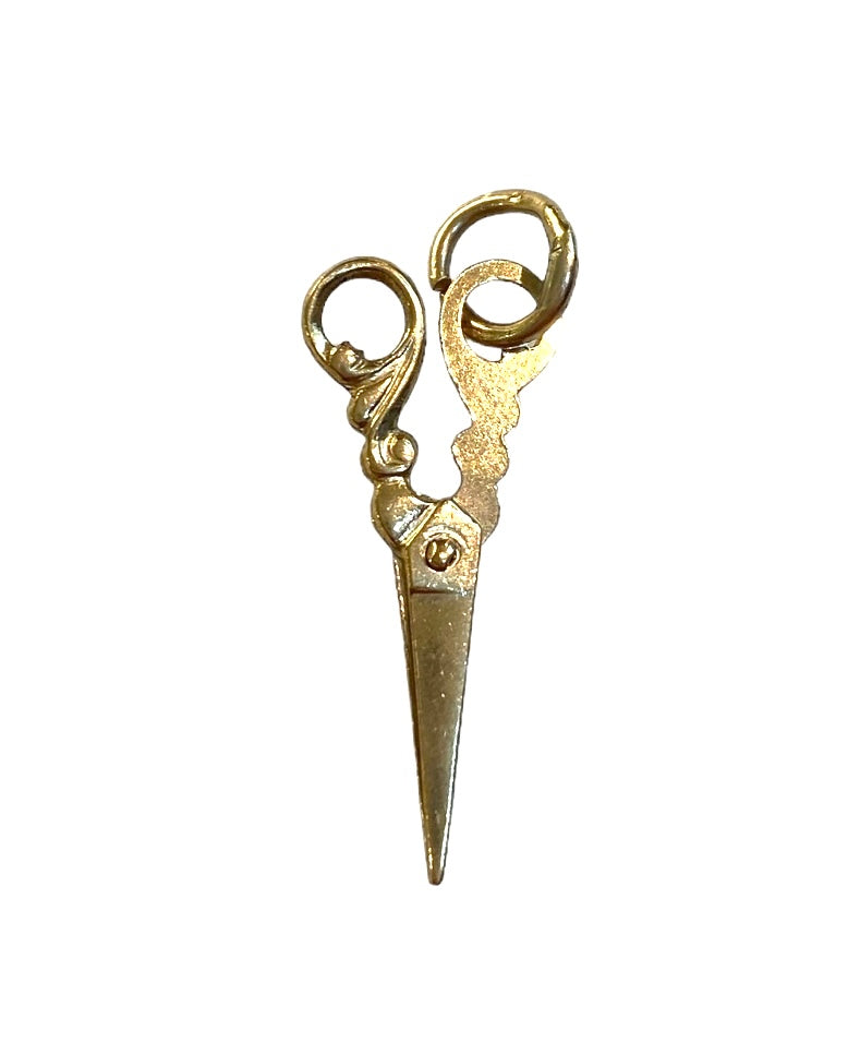 9ct vintage scissor charm . 1.1g articulated