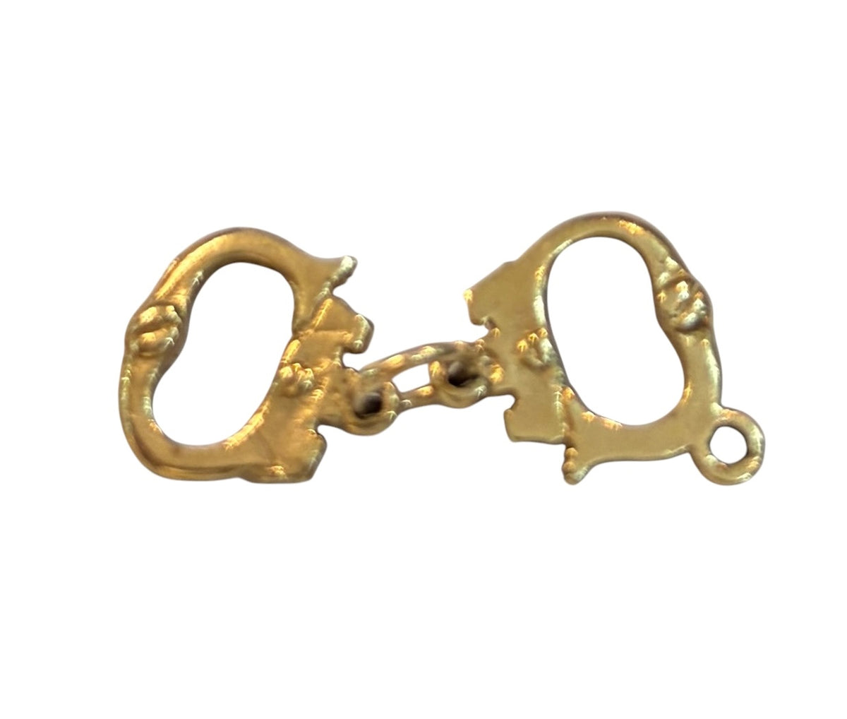 9ct vintage handcuff charm / pendant . 1.2g