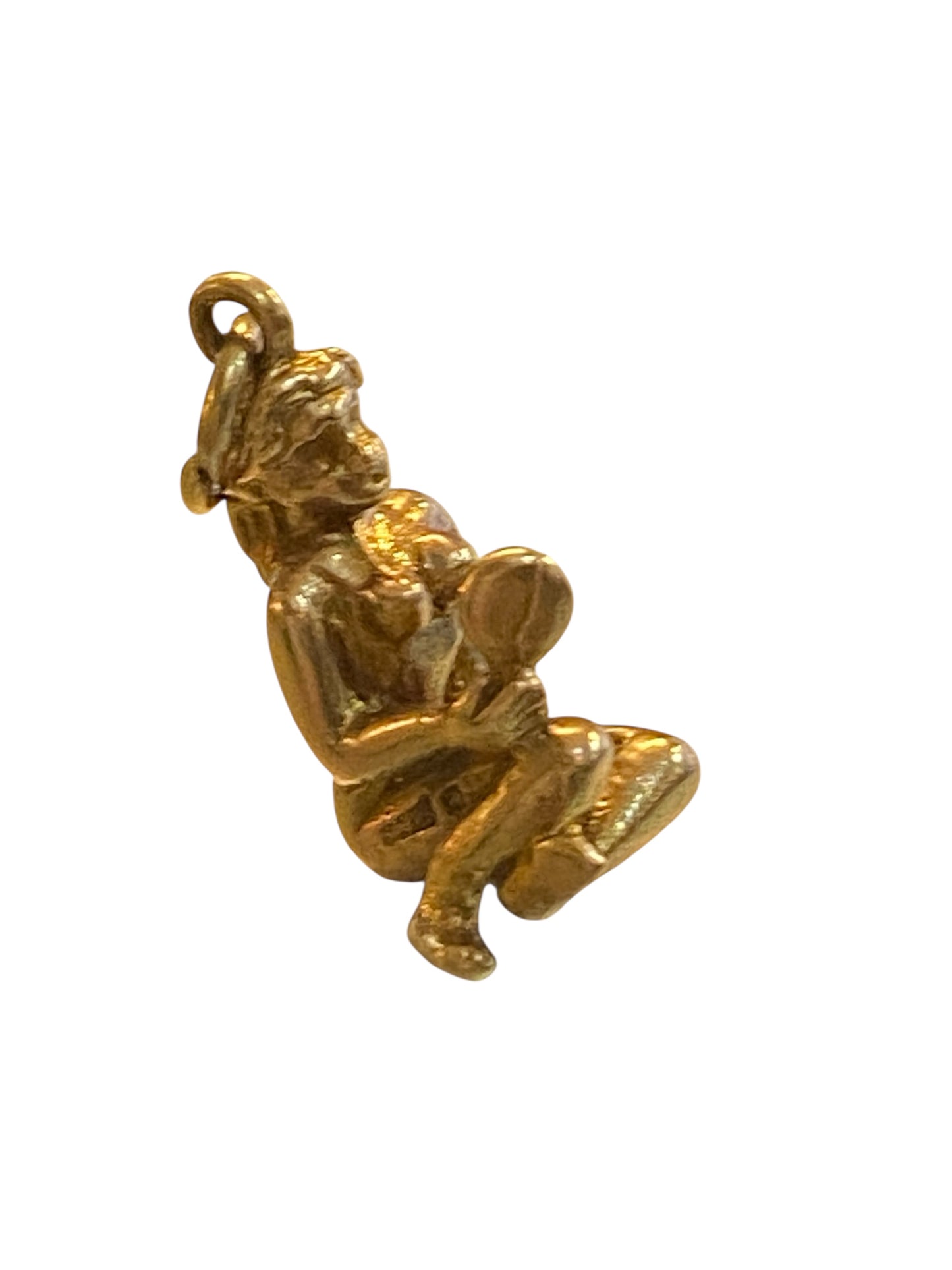 9ct vintage nude lady charm with mirror