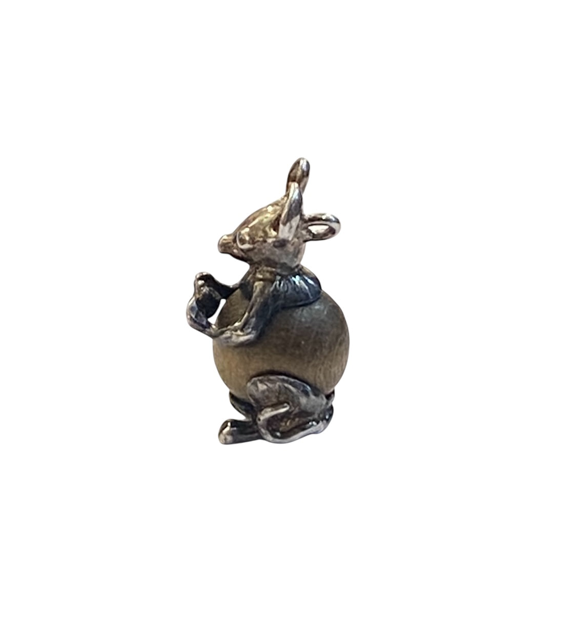 925 vintage silver mouse charm, touch wood by Nuvo