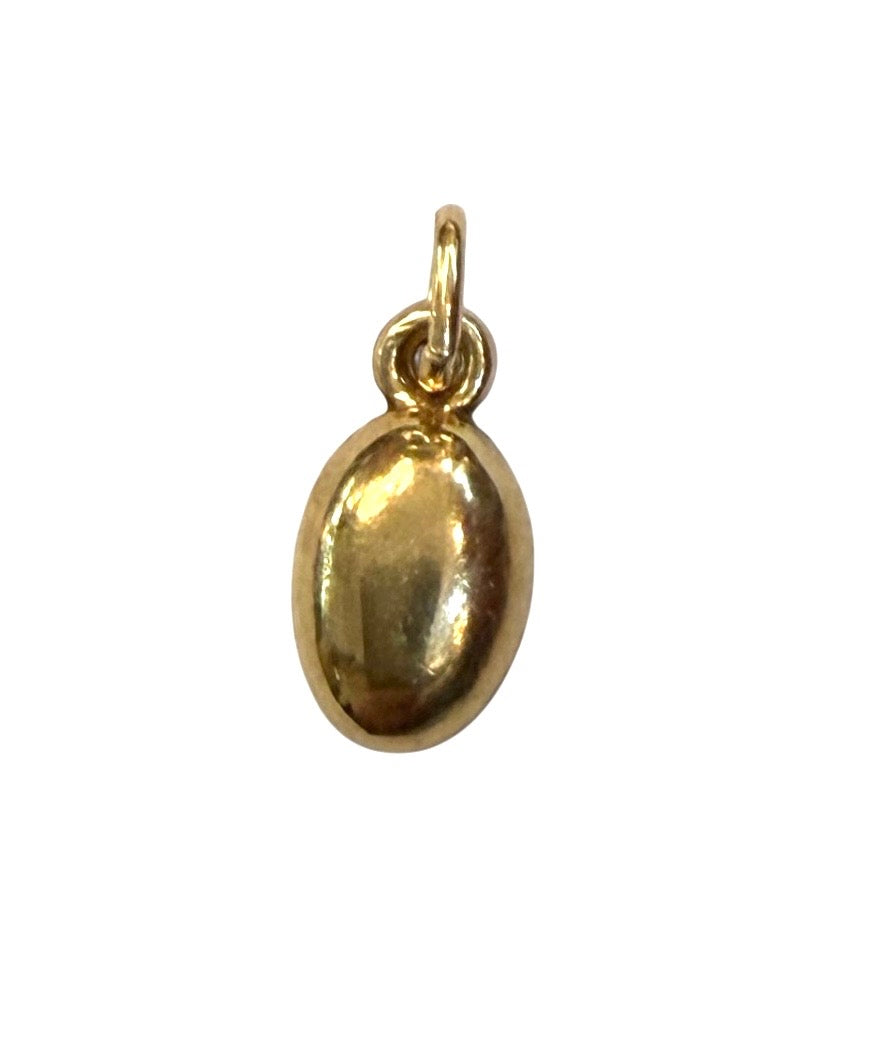 9ct pre owned coffee bean charm - pendant. hollow
