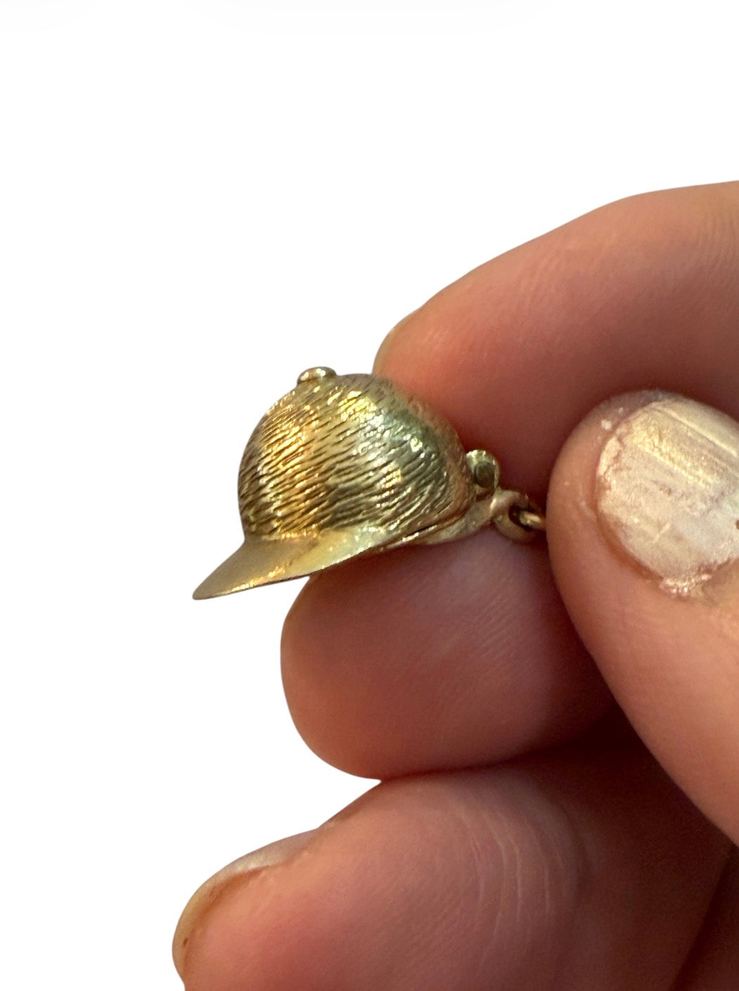 9ct vintage jockey hat with horse charm / pendant circa 1965 4.4g