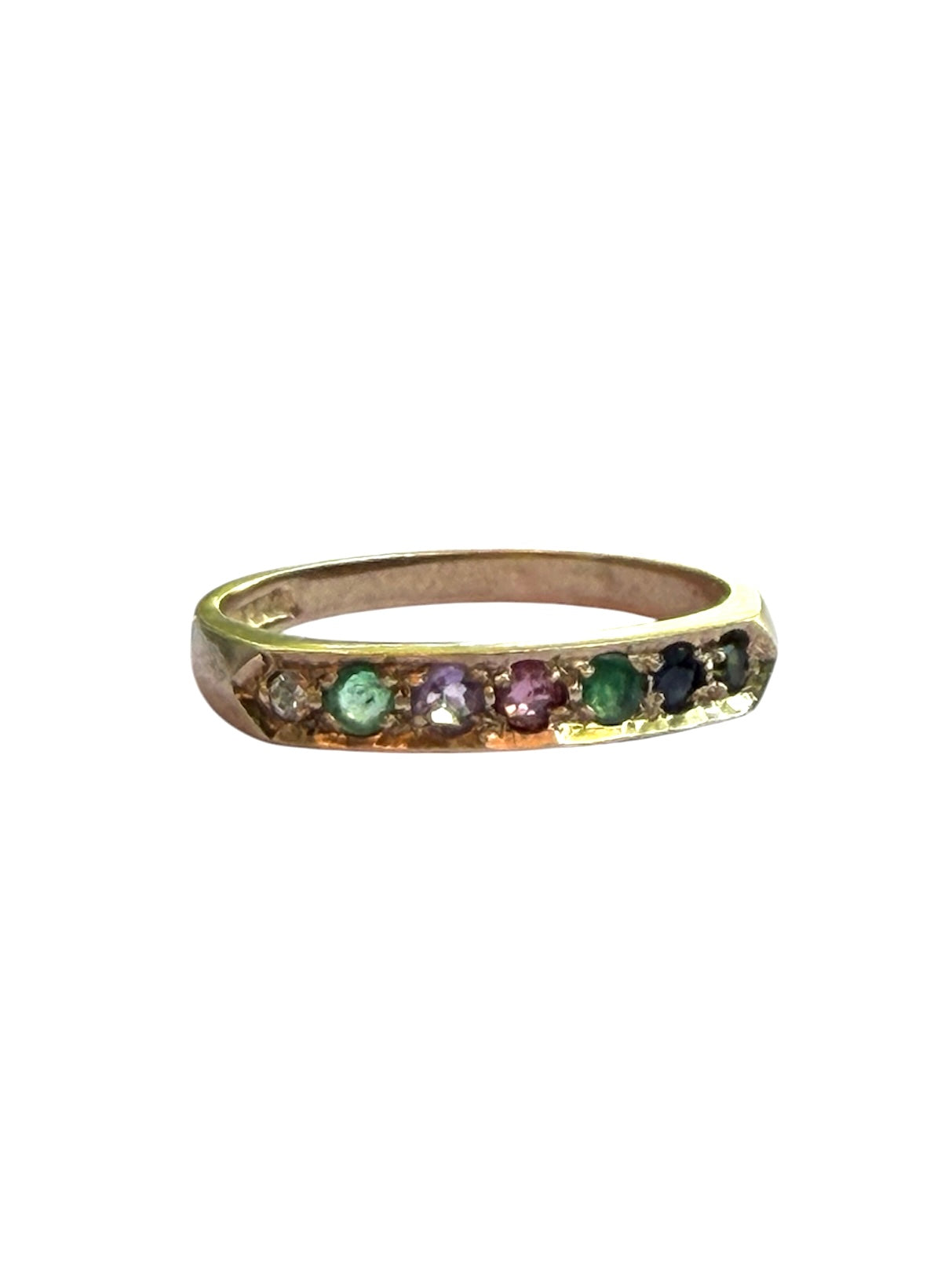 9ct vintage DEAREST ring size  0 1/2  circa 1992 London maker CG