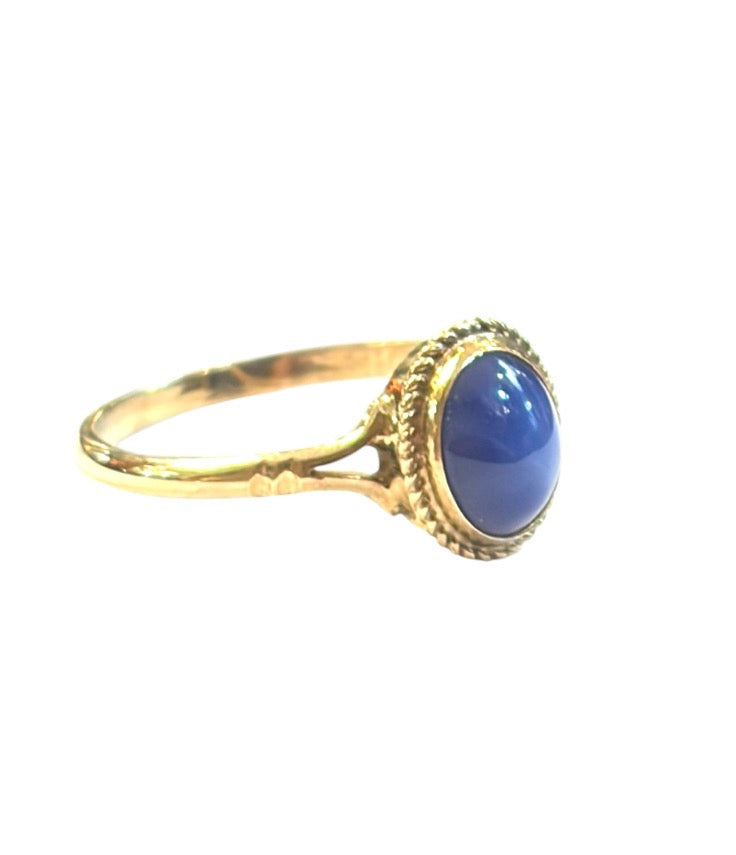 9ct vintage linde star sapphire ring size O circa 1978
