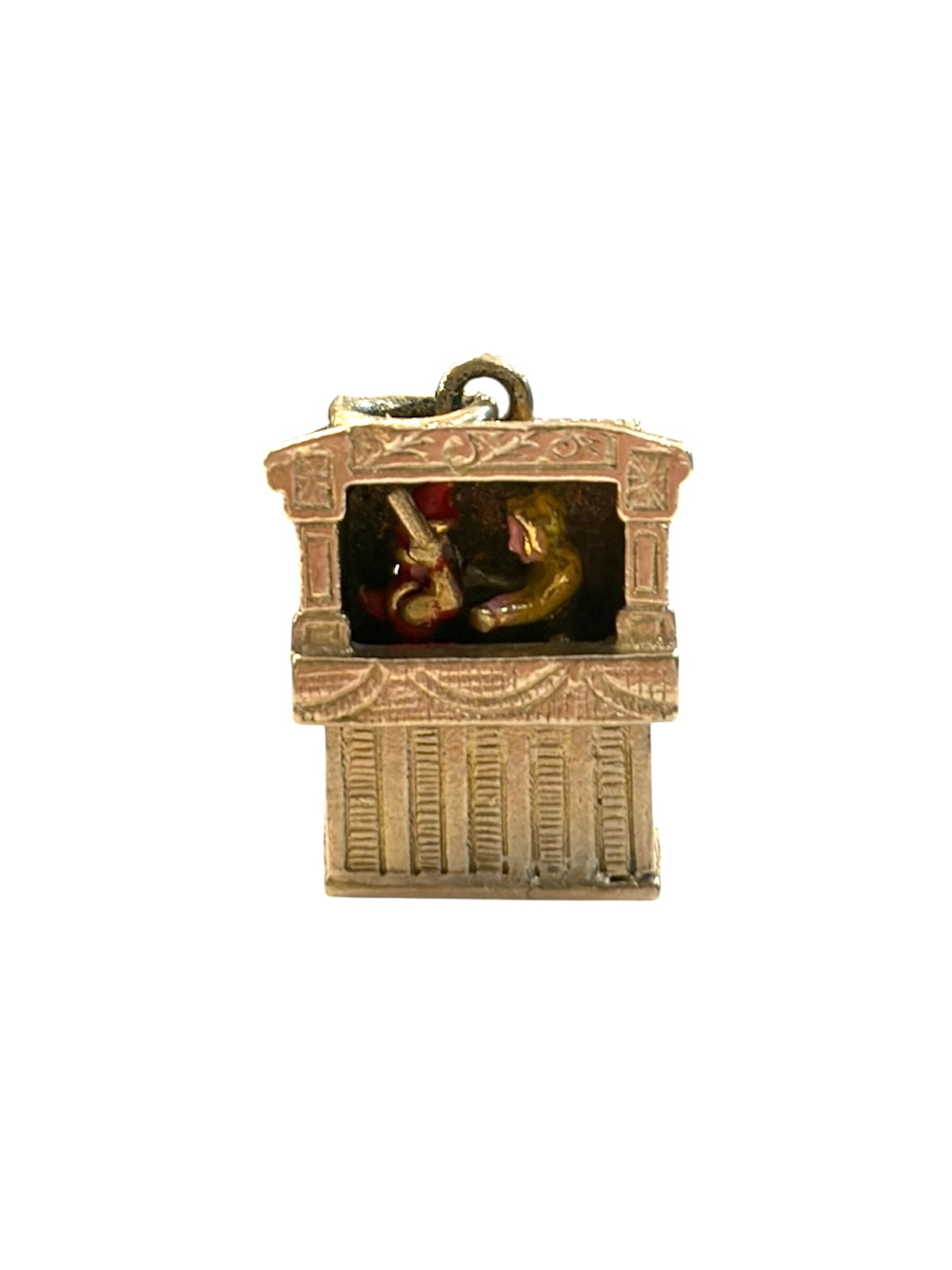 9ct vintage punch and judy charm, articulated charm circa 1959