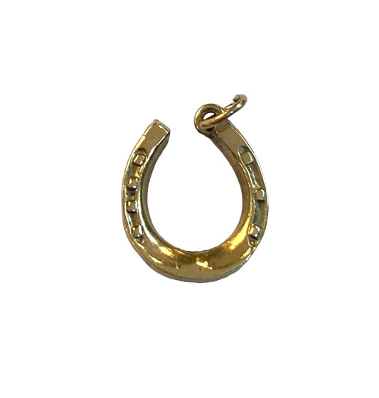 9ct vintage small horseshoe charm / pendant