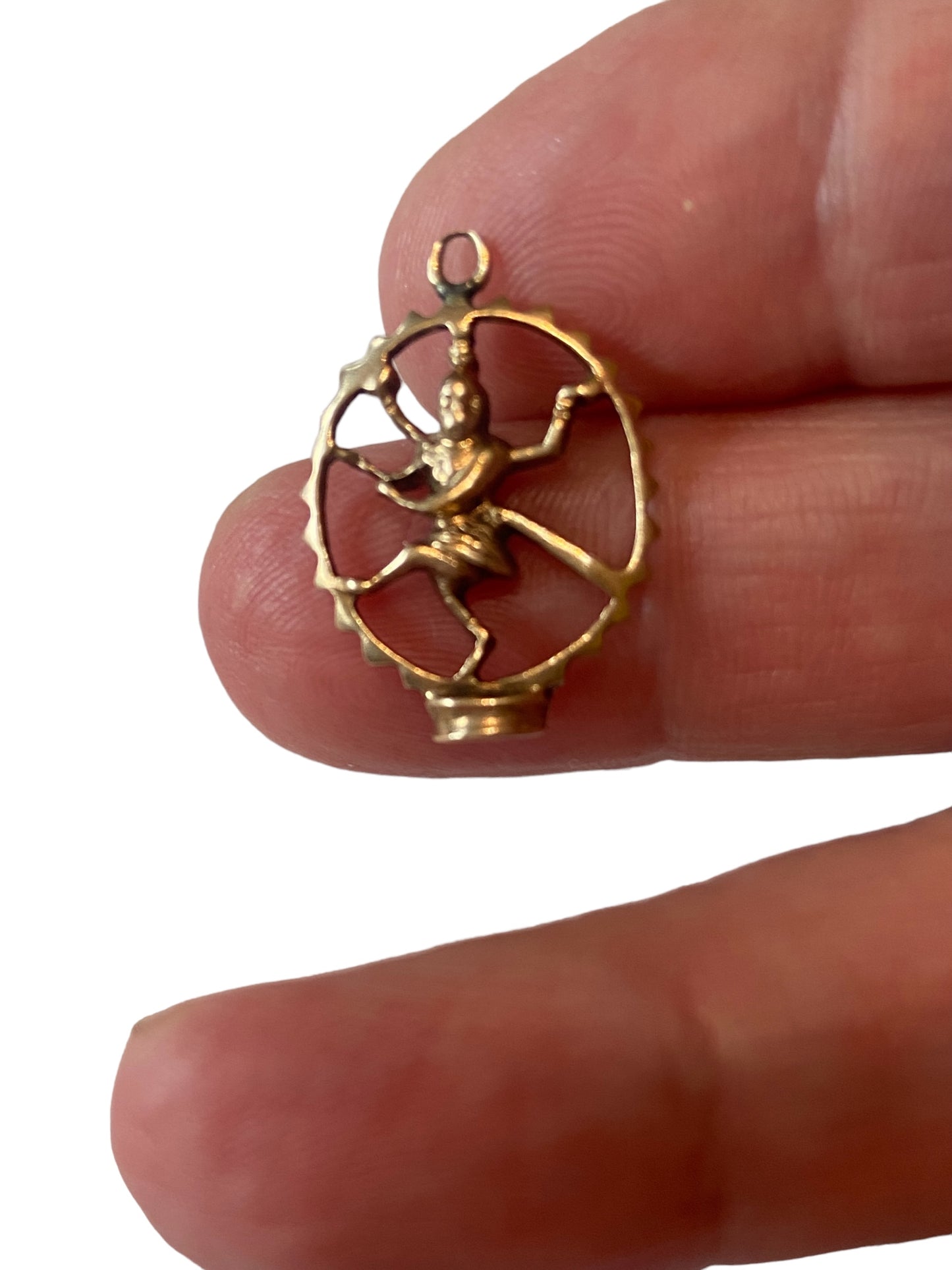 9ct vintage Shiva dancing nataraja charm / pendant