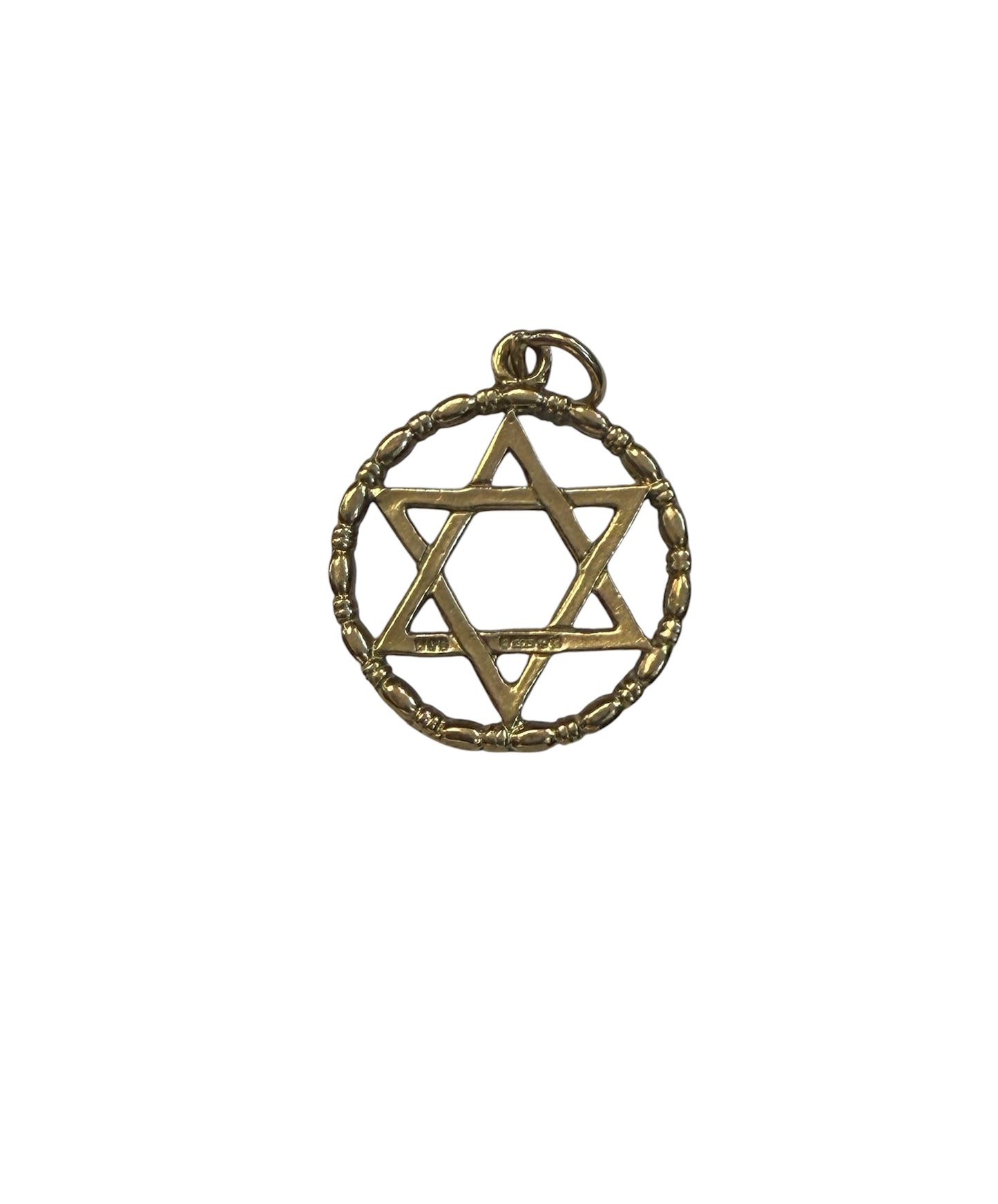 9ct vintage star of david charm / pendant 2.44g circa 1971