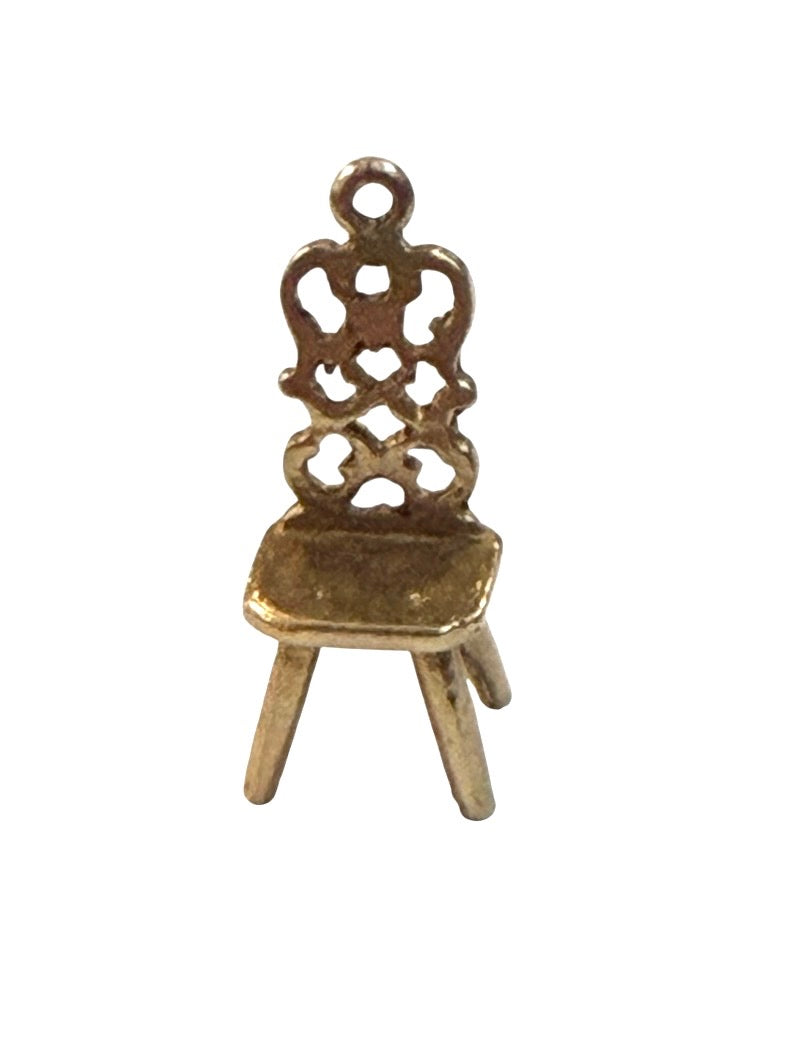 9ct vintage chair charm circa 1966 by FM 1.39g