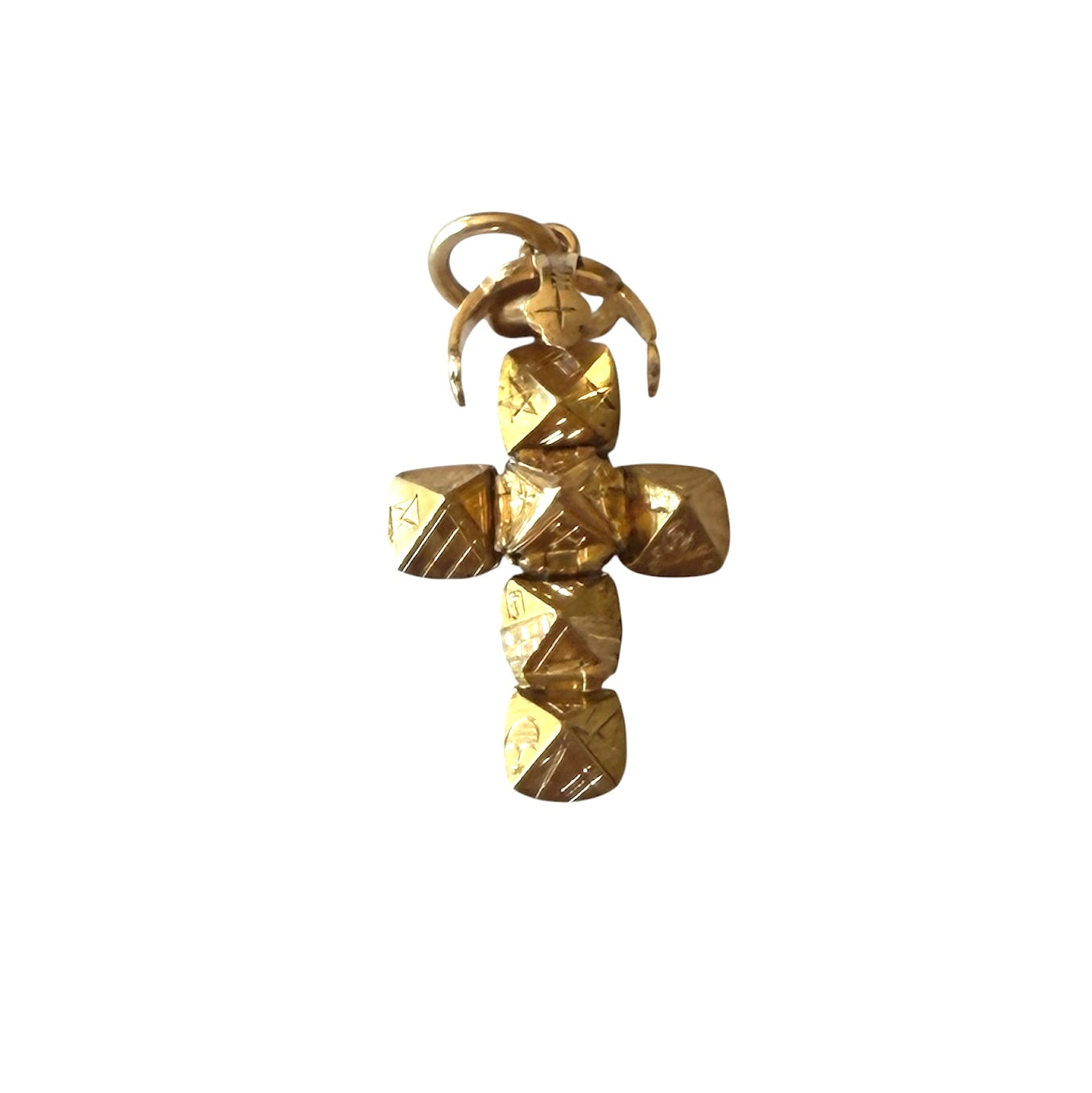 9ct solid gold vintage masonic ball  charm / pendant 3.89g
