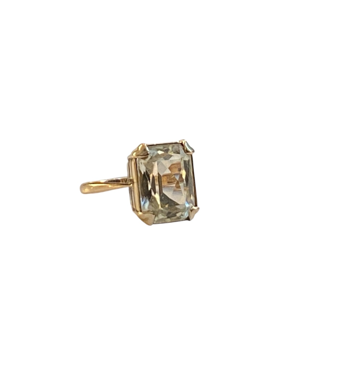 9ct vintage quartz cocktail ring . size N