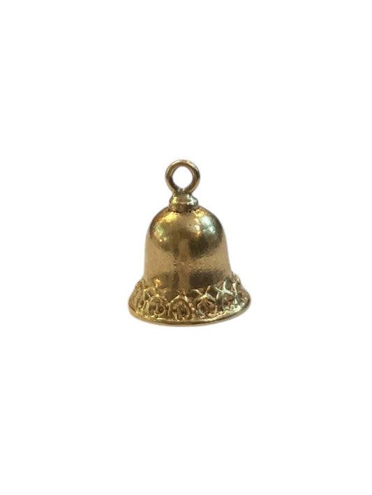 9ct vintage bell charm, small bell, 2.5g maker FM circa 1964 London