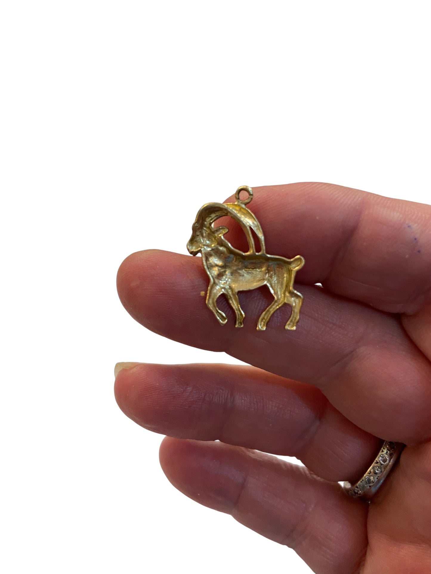 9ct vintage charm, Goat charm, mountain goat charm, CAPRICORN.