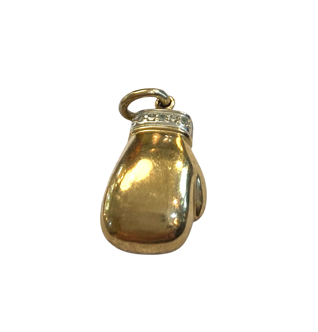 9ct vintage boxing glove charm / pendant with small diamonds 2.9g