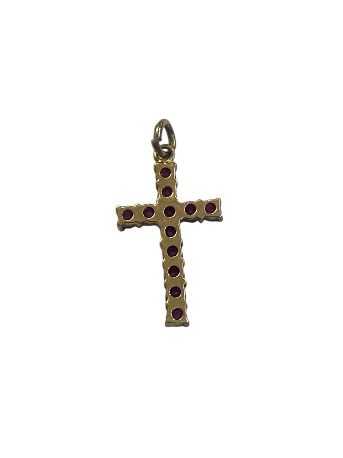 9ct vintage ruby cross, small 0.7g