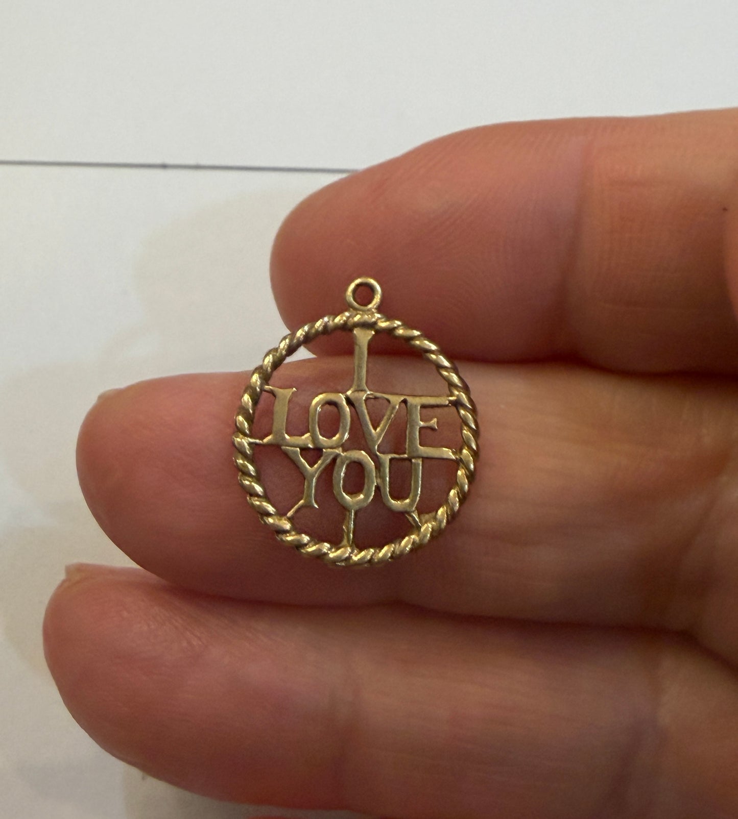 9ct vintage 'i love you charm' circa 1984