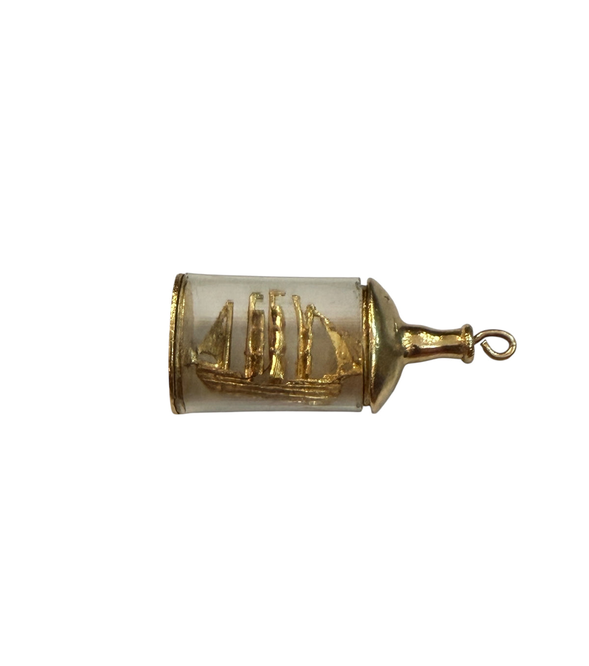 9ct vintage ship in bottle charm circa 1971 by FM 5.4g