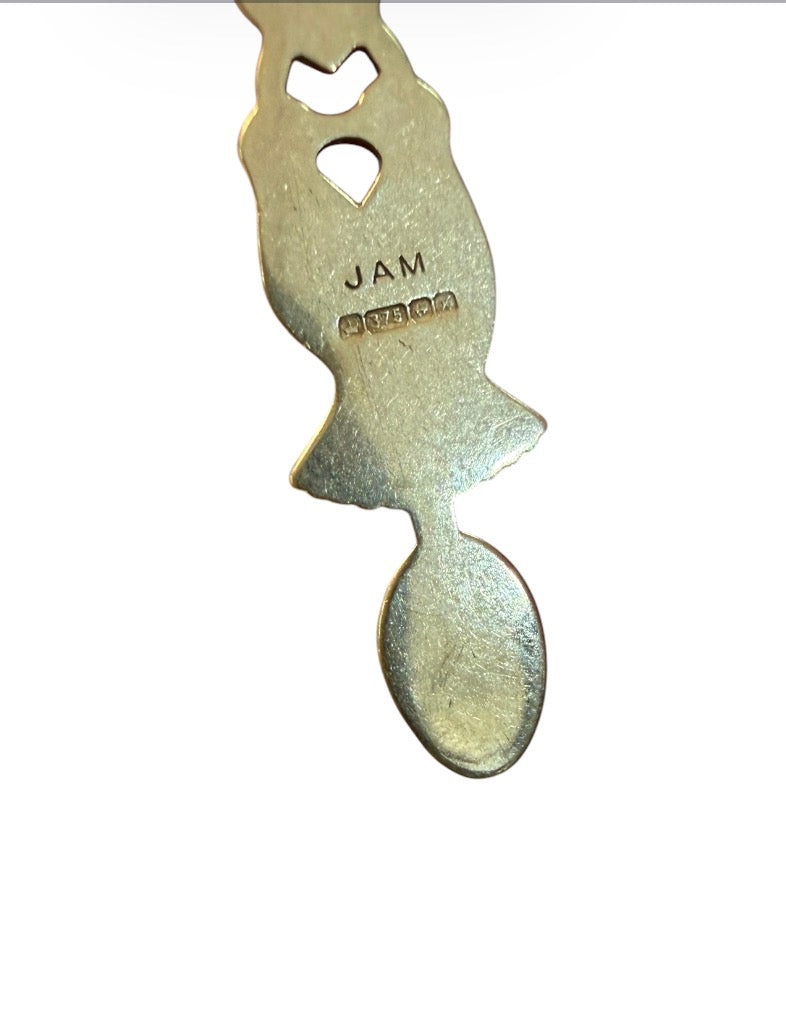 9ct vintage welsh love spoon charm / pendant circa 1984 1.18g