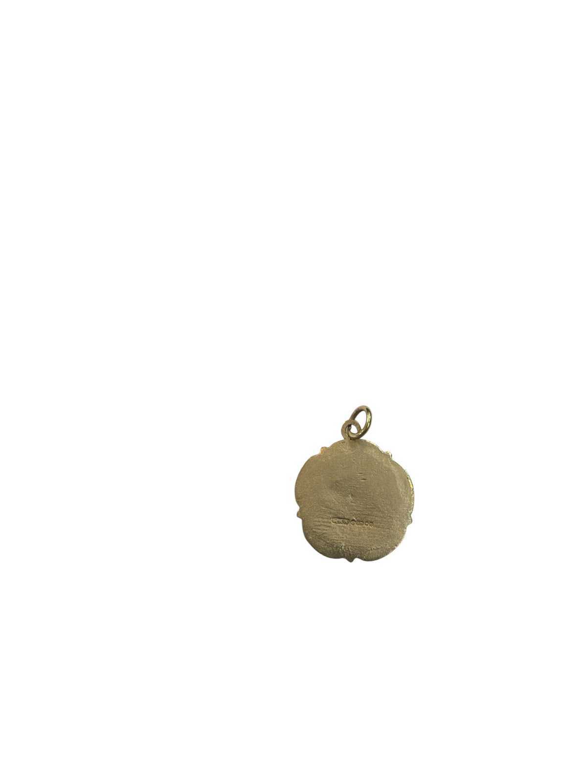 9ct vintage English rose charm / pendant , large. 3.0g circa 1973