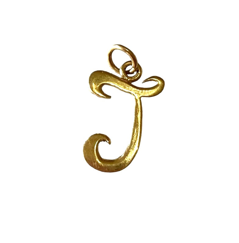 9ct gold initial - pendant ' j ' charm / pendant