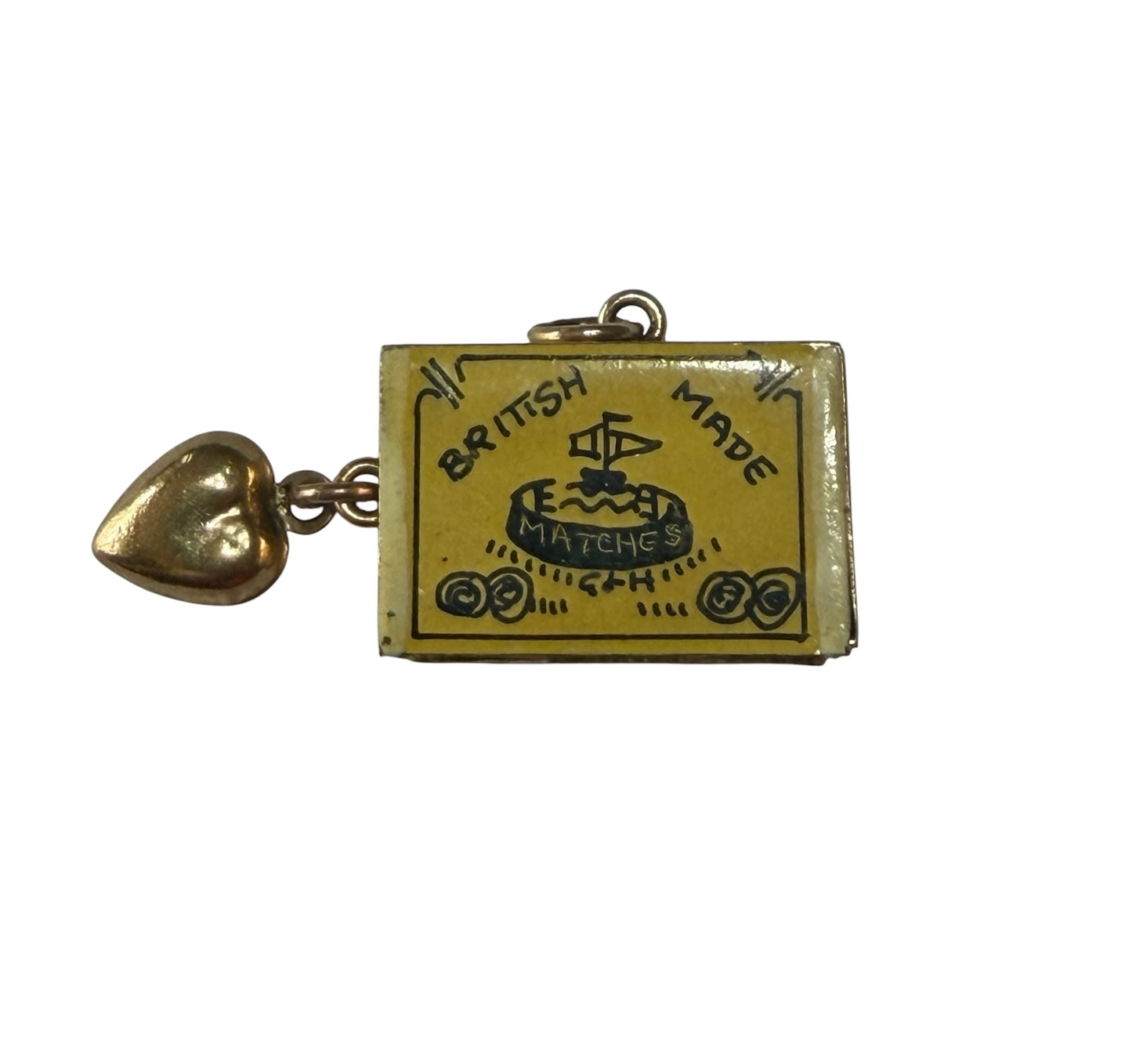 9ct vintage opening match box charm / pendant circa 1968 maker G&H unisex