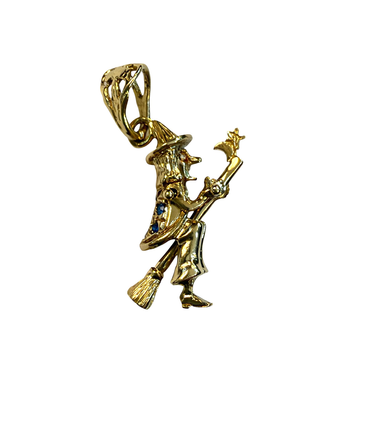 9ct vintage witch charm / pendant 4.22g , articulated charm