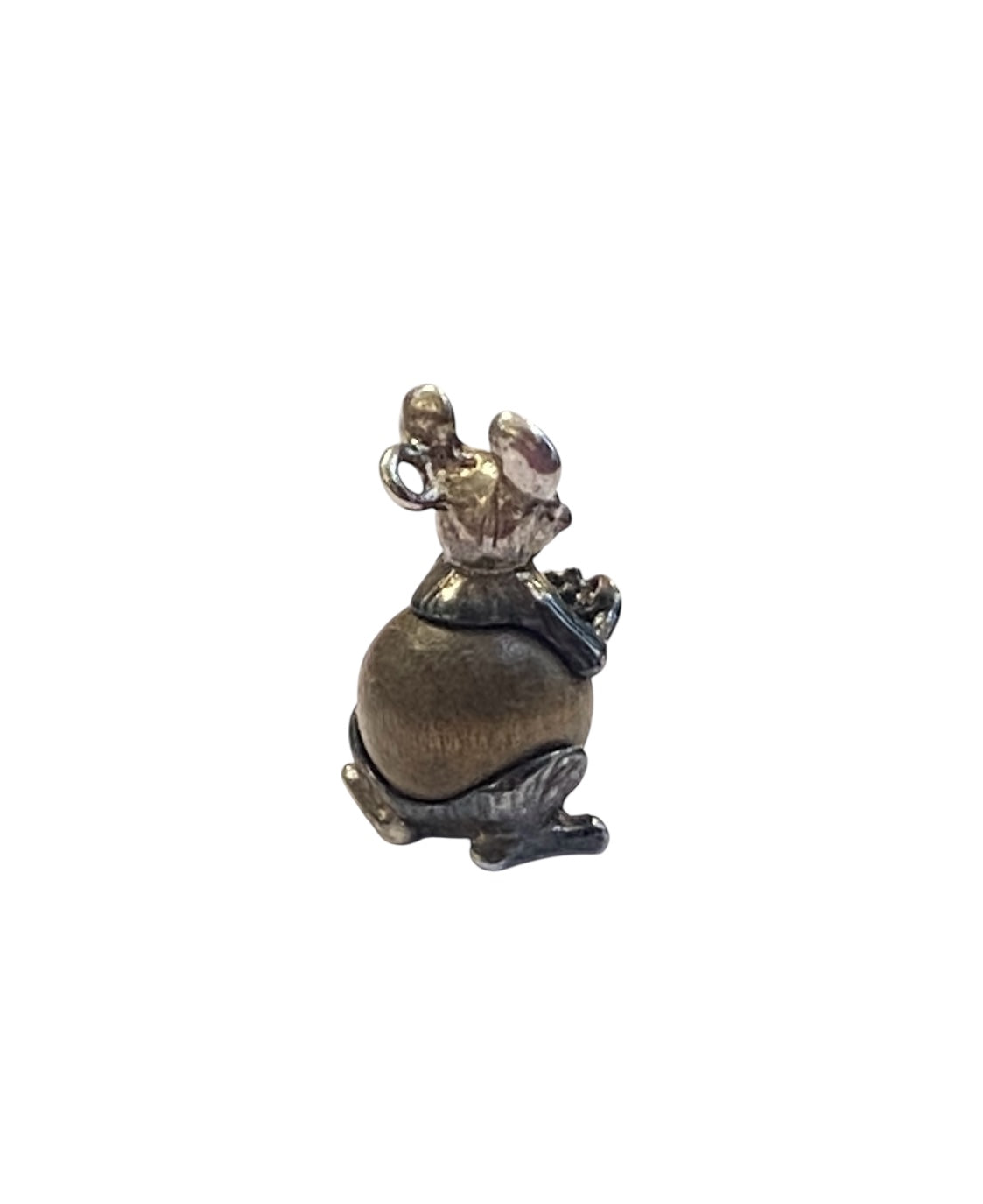 925 vintage silver mouse charm, touch wood by Nuvo