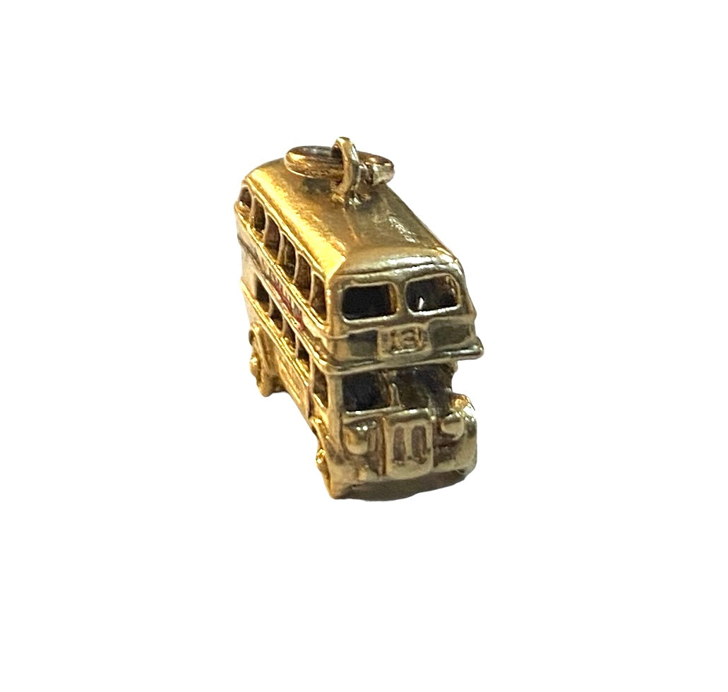 9ct vintage London bus charm circa 1987 3.9g yellow gold