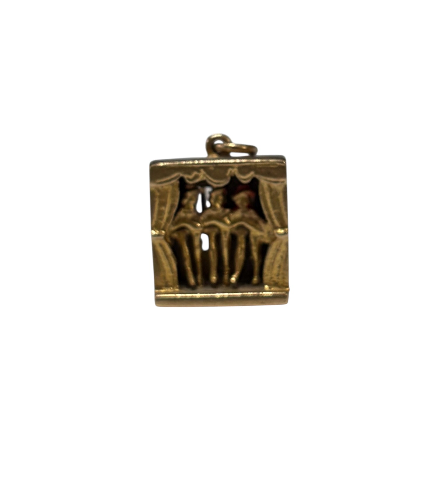 9ct vintage can can girl charm. circa 1956 Articulated.