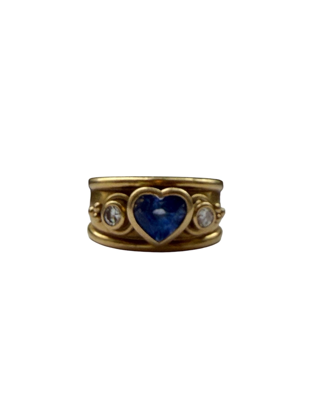 18ct 750 sapphire and diamond ring size N 1/2 11.3g circa 2001