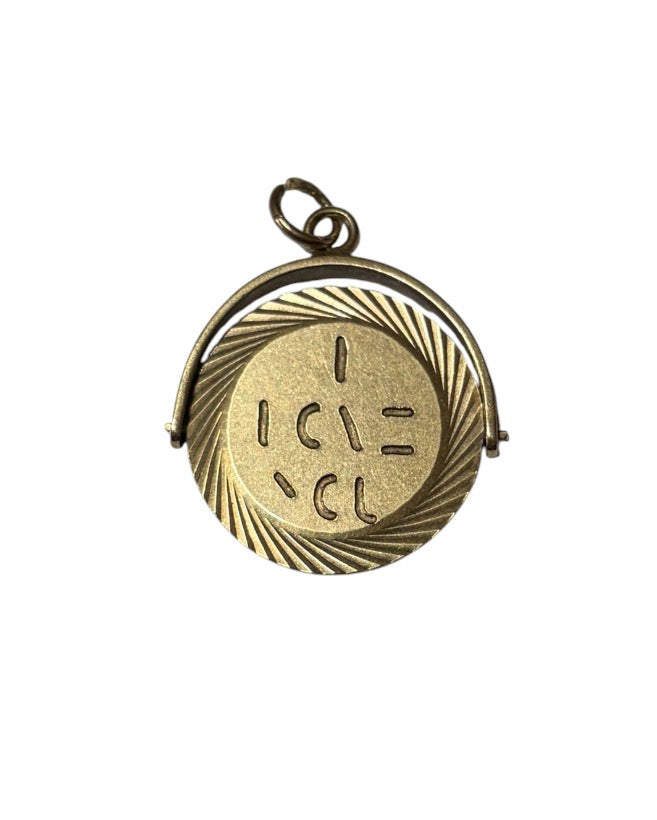 9ct vintage 'i love you' spinner charm - pendant by Georg Jensen circa 1966 2.17g