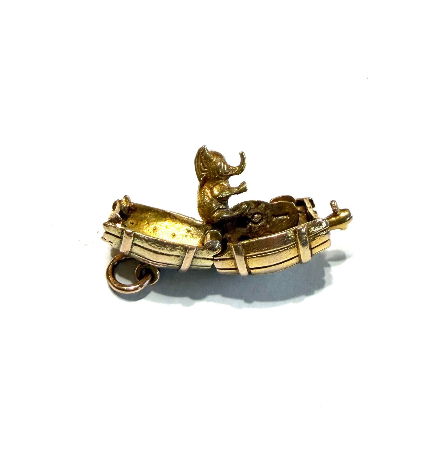 9ct vintage elephant in barrel charm by Georg jensen circa 1961 6.74 g