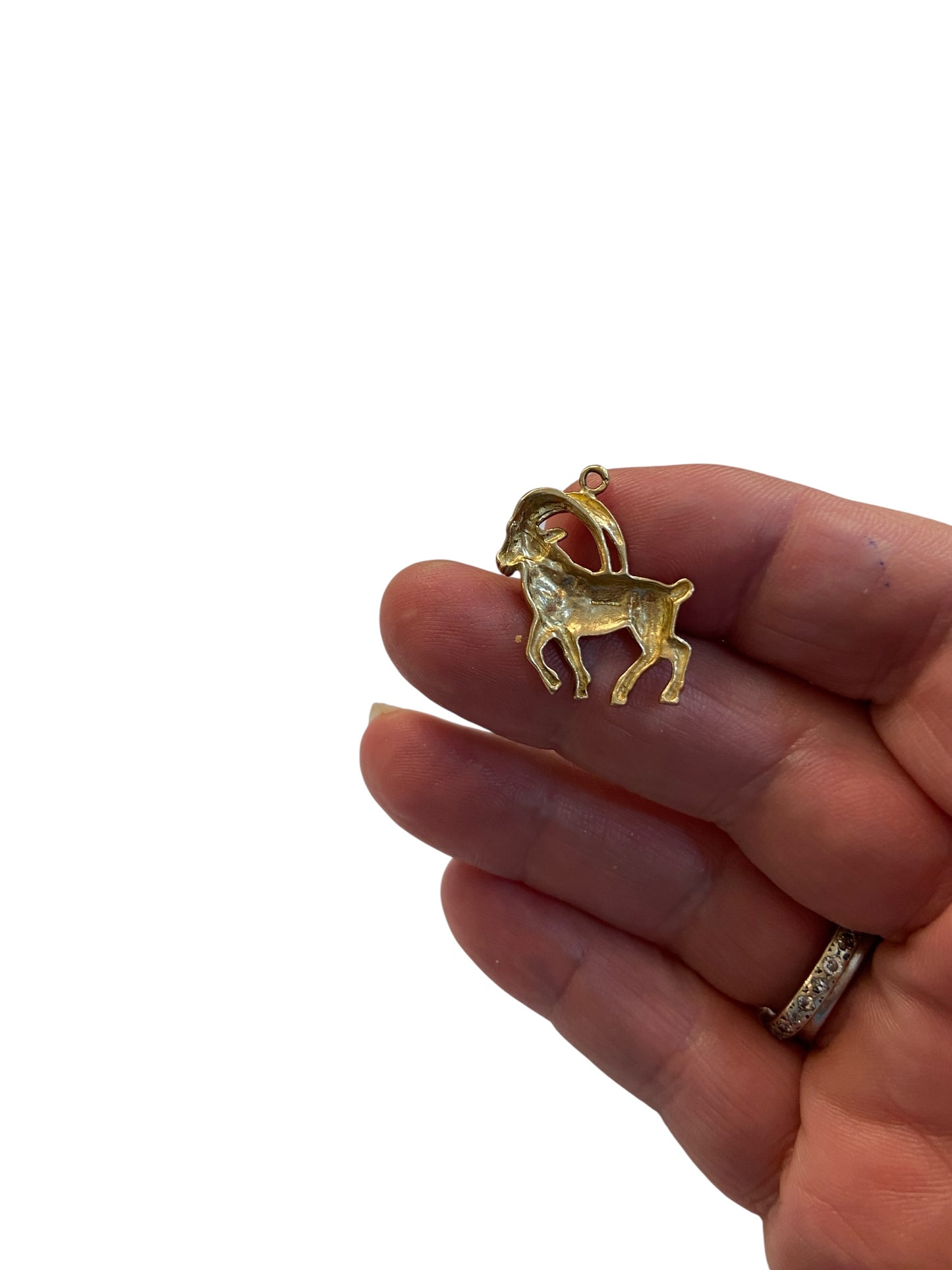 9ct vintage charm, Goat charm, mountain goat charm, CAPRICORN.