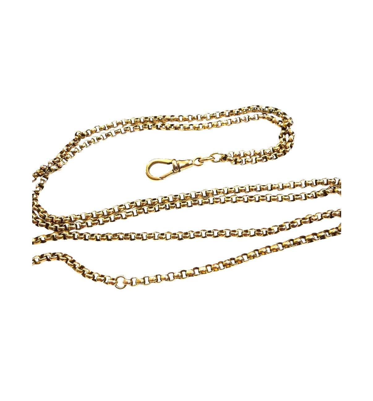 9ct vintage belcher chain 33 inches long with dog clip 13.3g