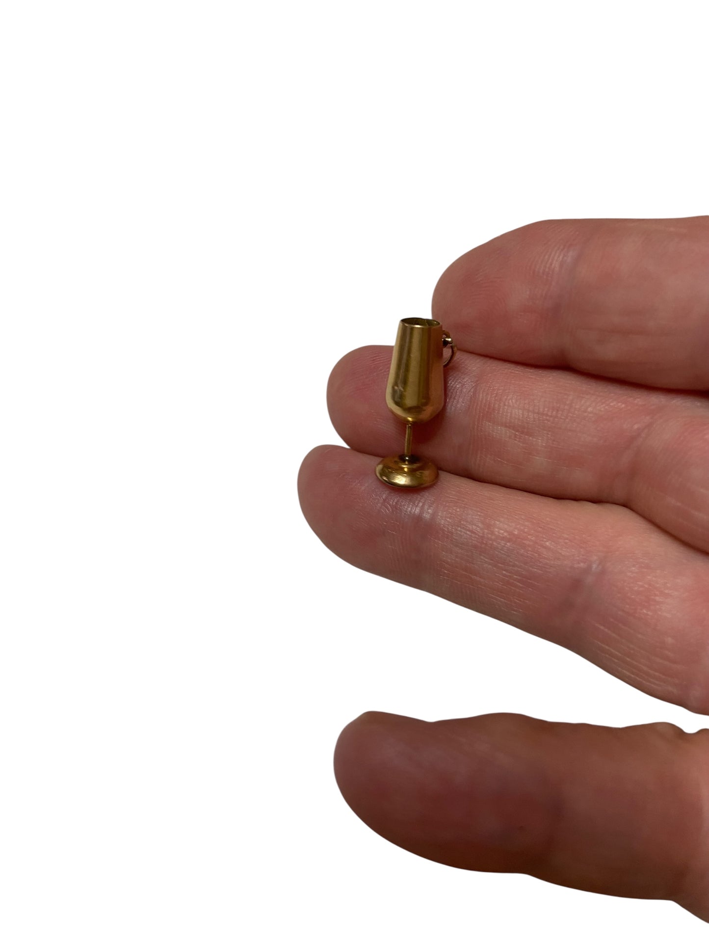 9ct vintage champagne glass charm / pendant.