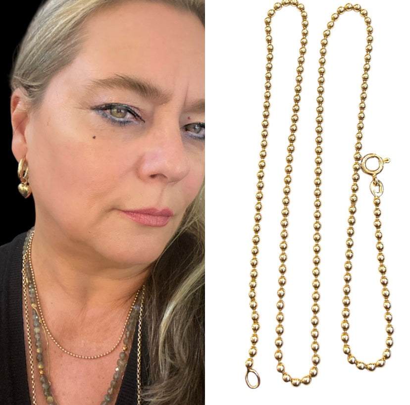 10ct vintage / pre owned bobble necklace- chain 18 1/2 inches 7.9g